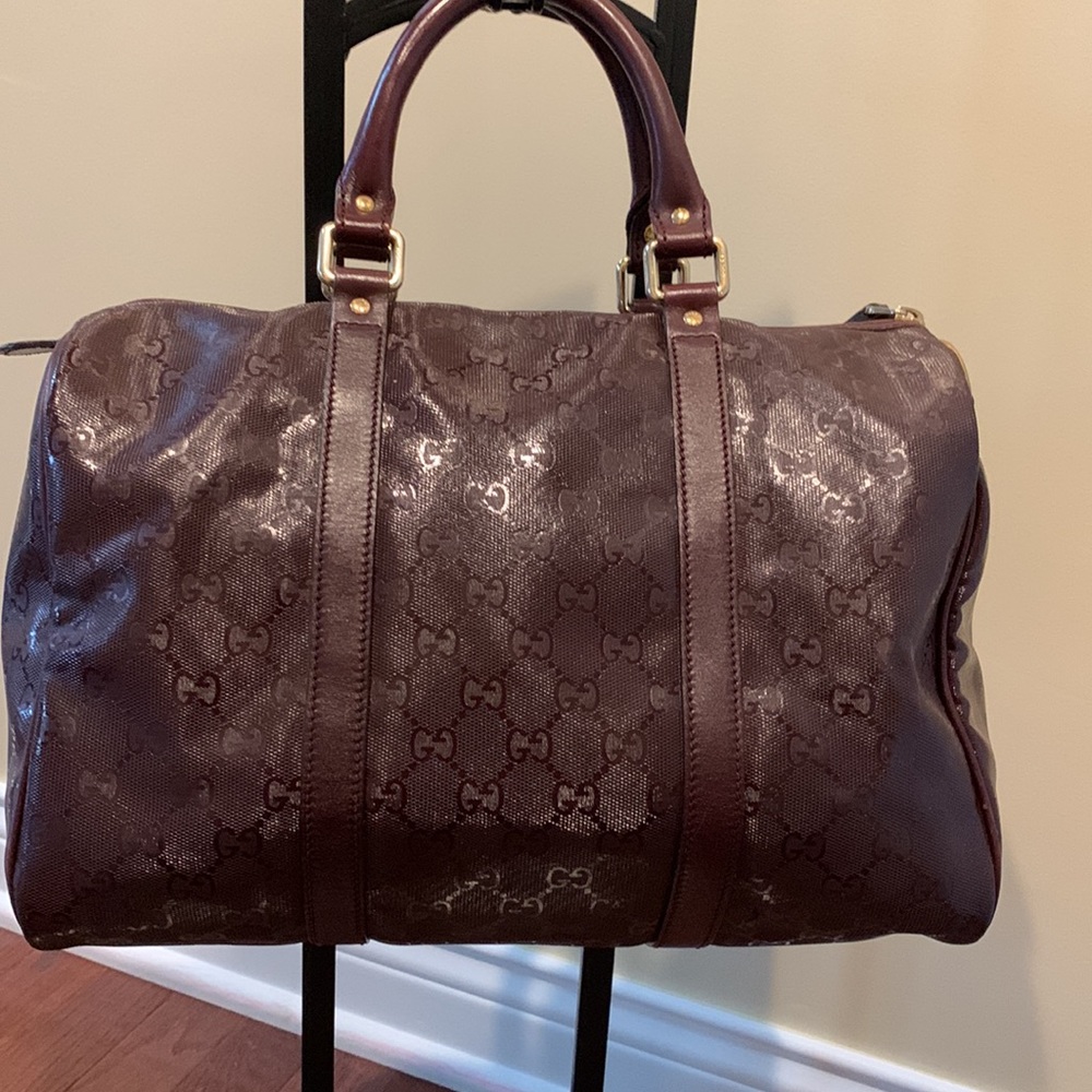 Authentic Gucci Imprime Monogram Medium Joy Boston Bordeaux - Picture 9 of 15